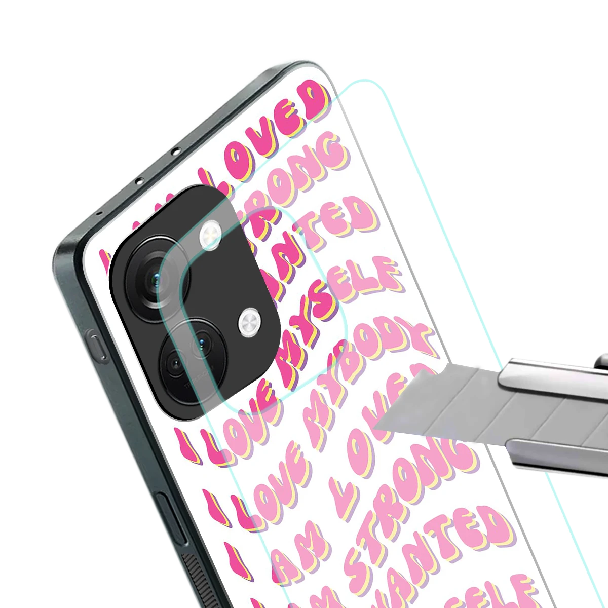 Affirmation stylish phone case for oneplus nord 3 | glossy glass and slim fit