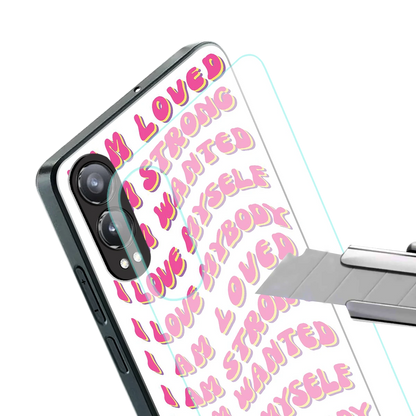 Affirmation stylish phone case for oneplus nord ce 4 lite | glossy glass and slim fit