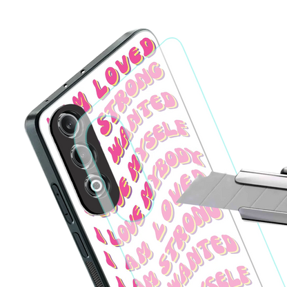 Affirmation stylish phone case for oneplus nord ce 4 | glossy glass and slim fit