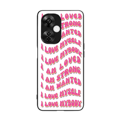 Affirmation back phone cover | glass case for oneplus nord ce 3 lite