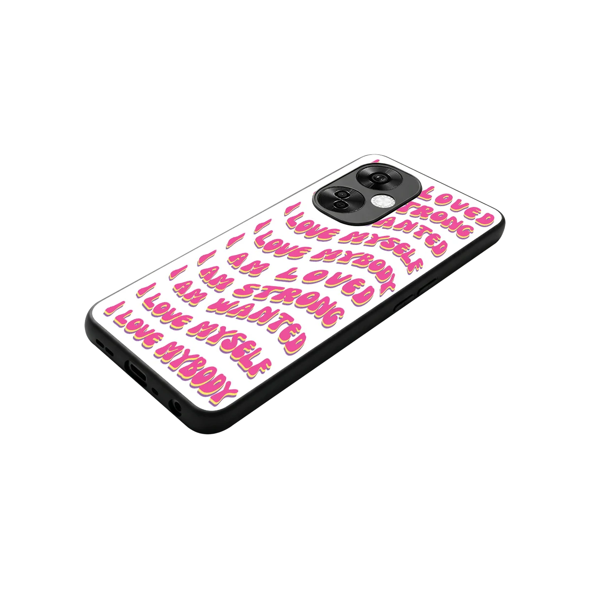 Affirmation stylish phone case for oneplus nord ce 3 lite | glossy glass and slim fit