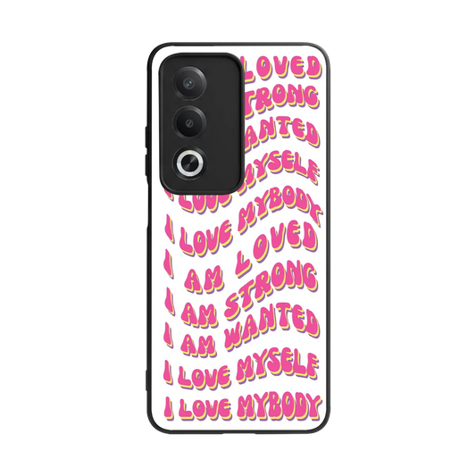 Affirmation back phone cover | glass case for oppo a3 pro