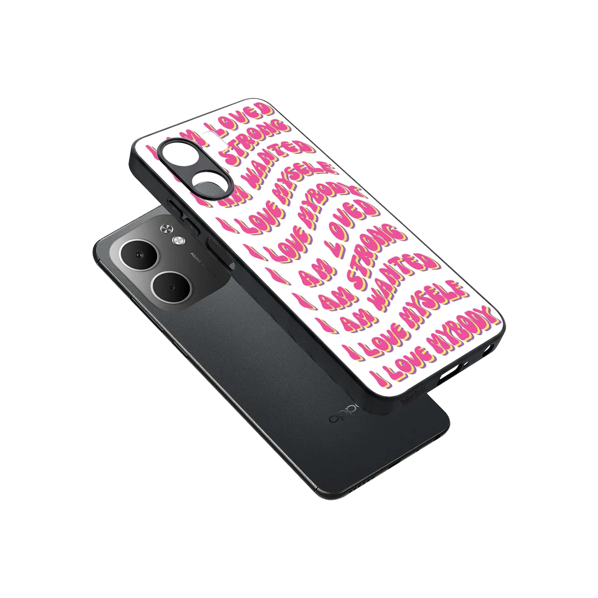 Affirmation sleek oppo a5x 5g cover with tempered glass back and TPU edges