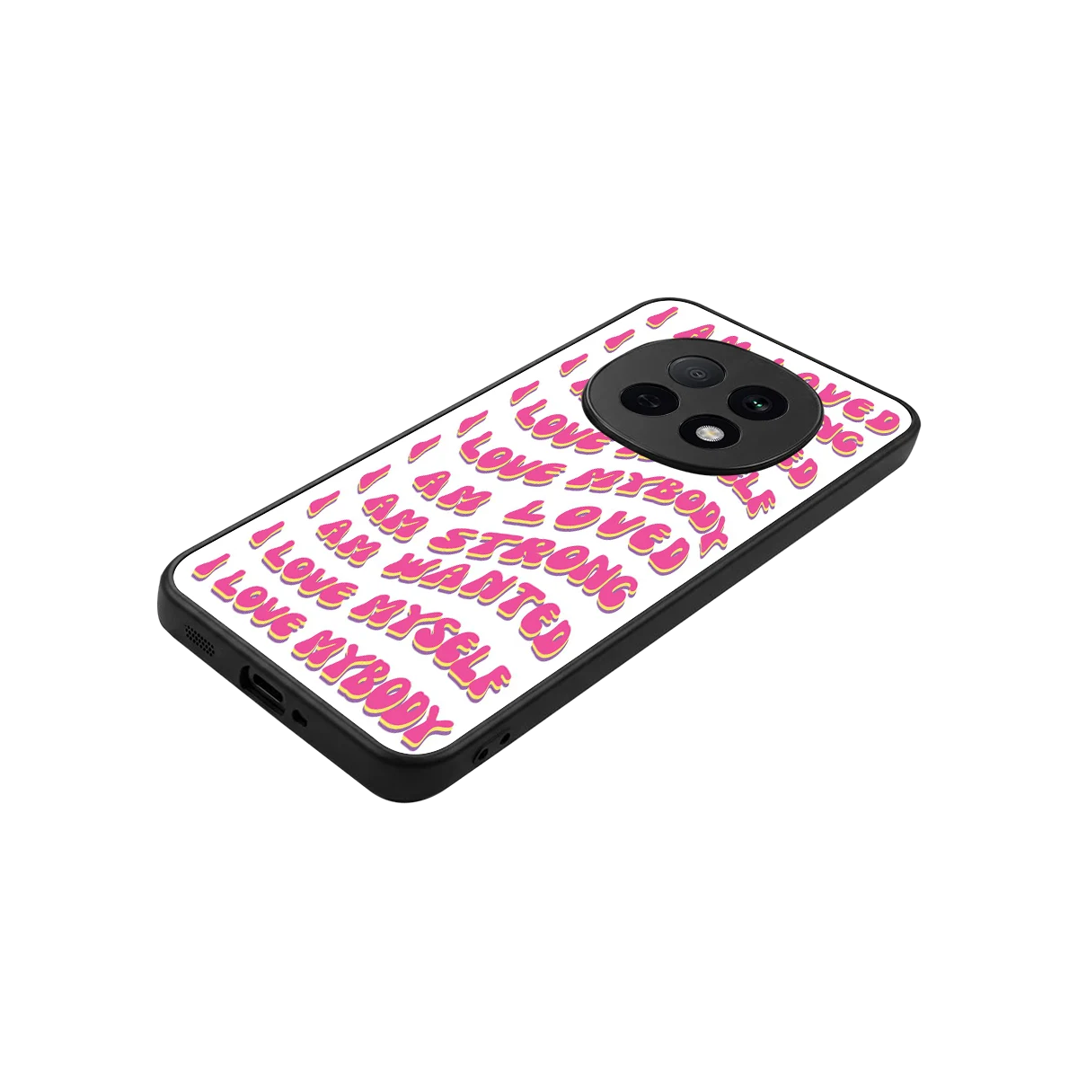 Affirmation stylish phone case for oppo f29 pro 5g | glossy glass and slim fit