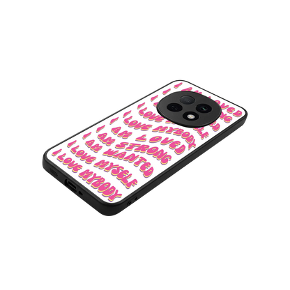 Affirmation stylish phone case for oppo f29 pro 5g | glossy glass and slim fit