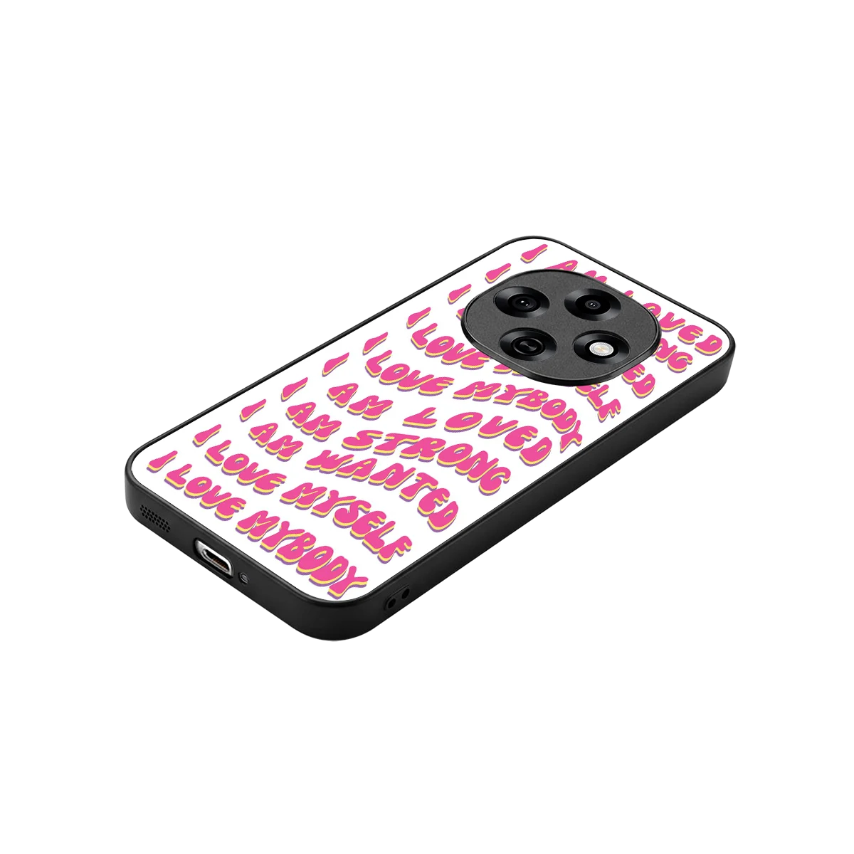 Affirmation stylish phone case for oppo f31 pro 5g | glossy glass and slim fit