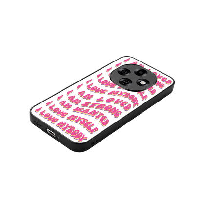 Affirmation stylish phone case for oppo f31 pro 5g | glossy glass and slim fit