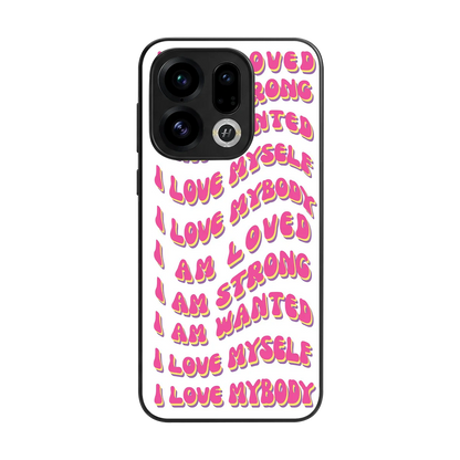 Affirmation back phone cover | glass case for oppo find x9