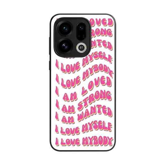 Affirmation back phone cover | glass case for oppo find x9