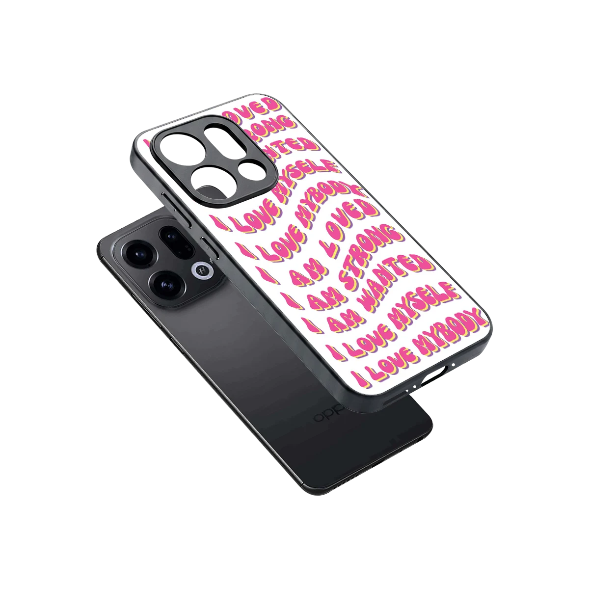 Affirmation sleek oppo find x9 cover with tempered glass back and TPU edges