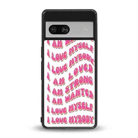 Affirmation back phone cover | glass case for google pixel 7a