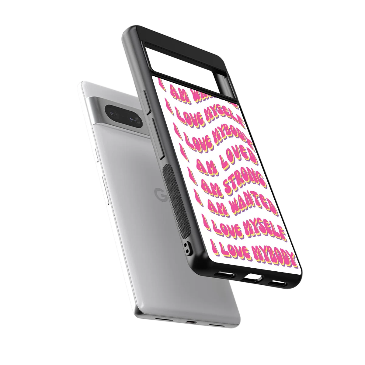 Affirmation sleek google pixel 7 cover with tempered glass back and TPU edges