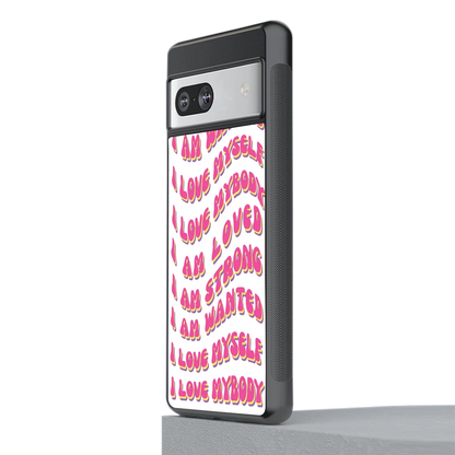 Affirmation stylish phone case for google pixel 7 | glossy glass and slim fit