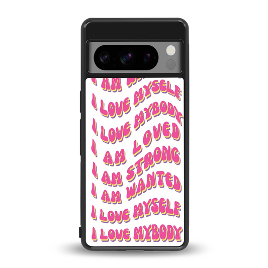 Affirmation back phone cover | glass case for google pixel 8 pro