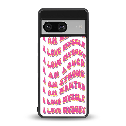 Affirmation back phone cover | glass case for google pixel 8