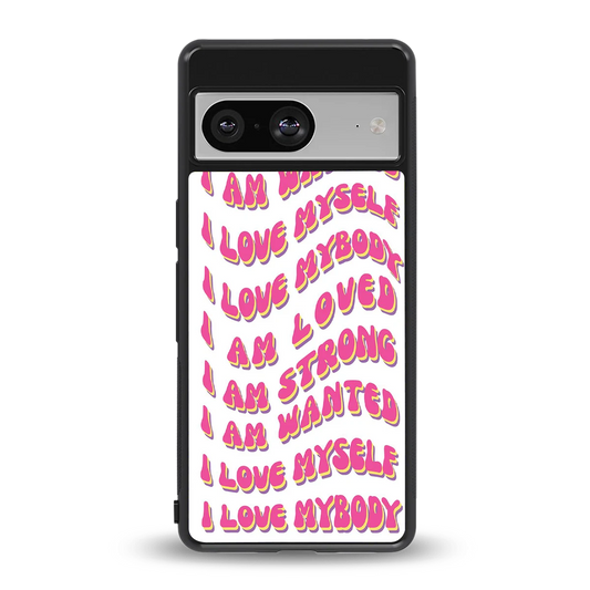 Affirmation back phone cover | glass case for google pixel 8
