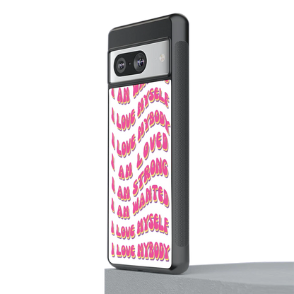 Affirmation stylish phone case for google pixel 8 | glossy glass and slim fit