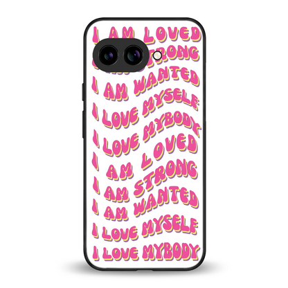 Affirmation back phone cover | glass case for google pixel 10a