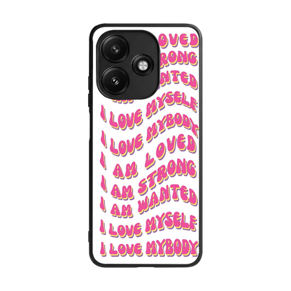 Affirmation back phone cover | glass case for redmi 12 5g