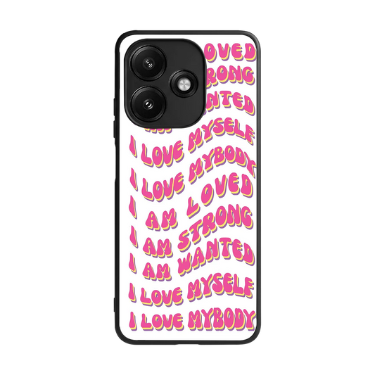 Affirmation back phone cover | glass case for redmi 12 5g