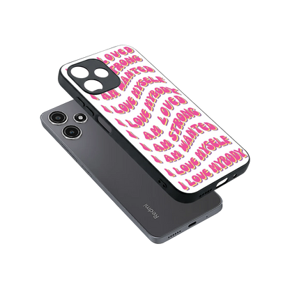 Affirmation sleek redmi 12 5g cover with tempered glass back and TPU edges