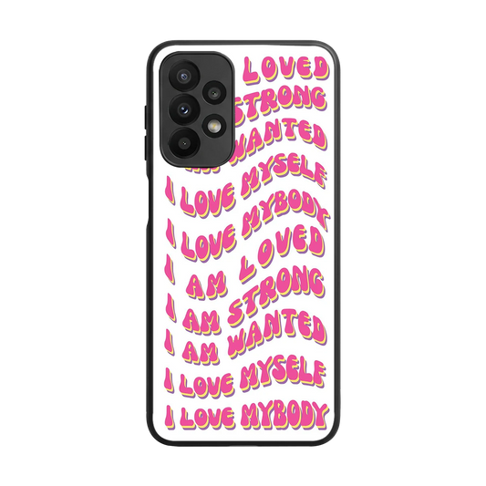 Affirmation back phone cover | glass case for samsung galaxy a23