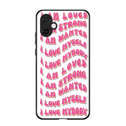 Affirmation back phone cover | glass case for samsung galaxy a06 5g