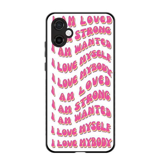 Affirmation back phone cover | glass case for samsung galaxy a06 5g