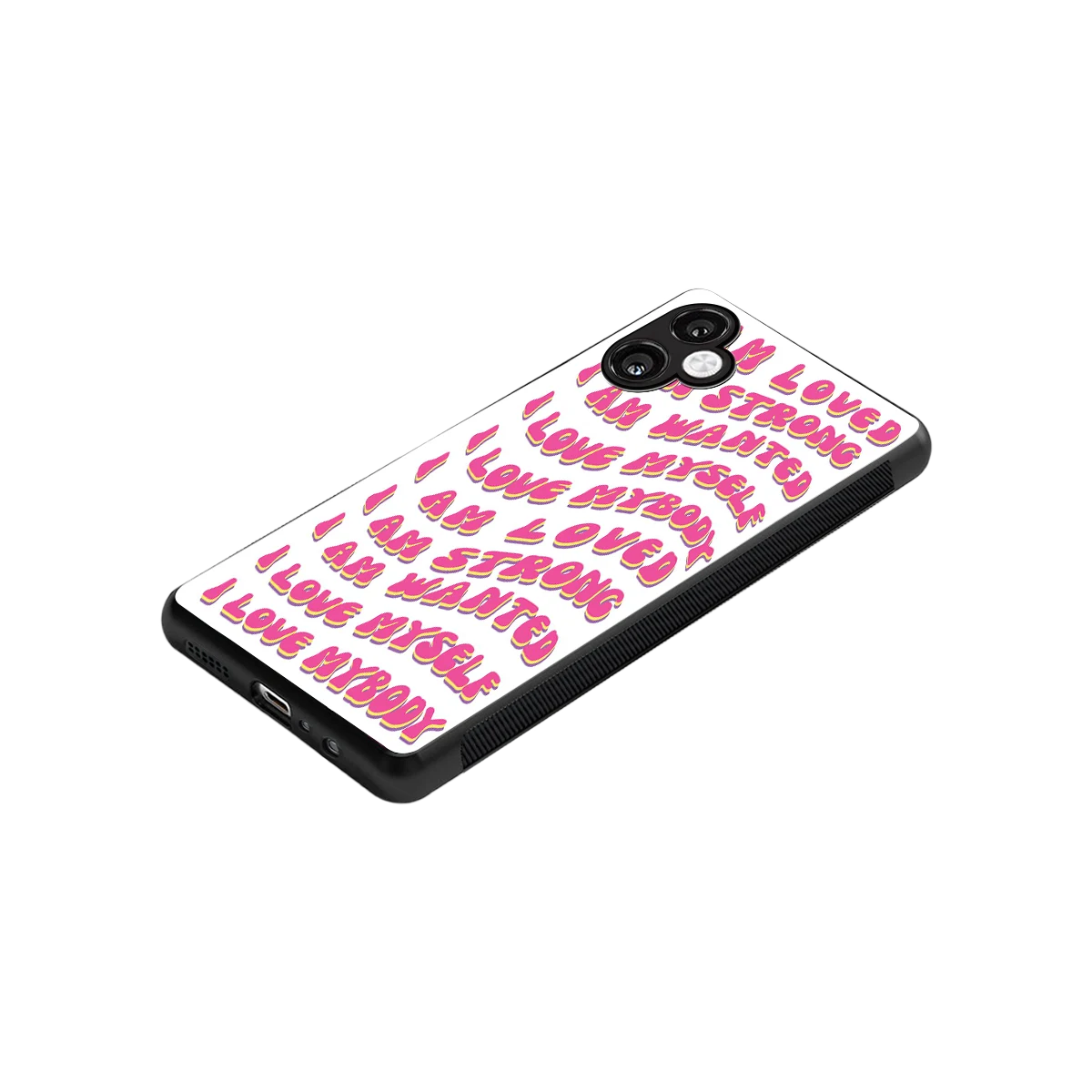 Affirmation stylish phone case for samsung galaxy a06 5g | glossy glass and slim fit