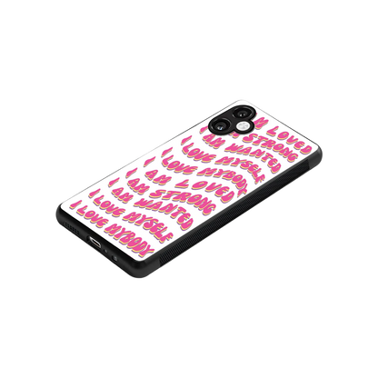 Affirmation stylish phone case for samsung galaxy a06 5g | glossy glass and slim fit