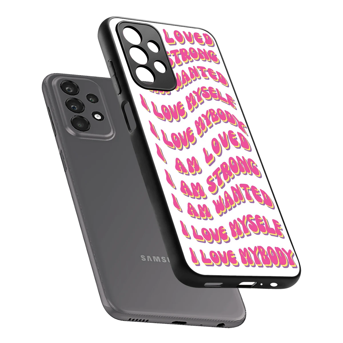 Affirmation sleek samsung galaxy a23 cover with tempered glass back and TPU edges