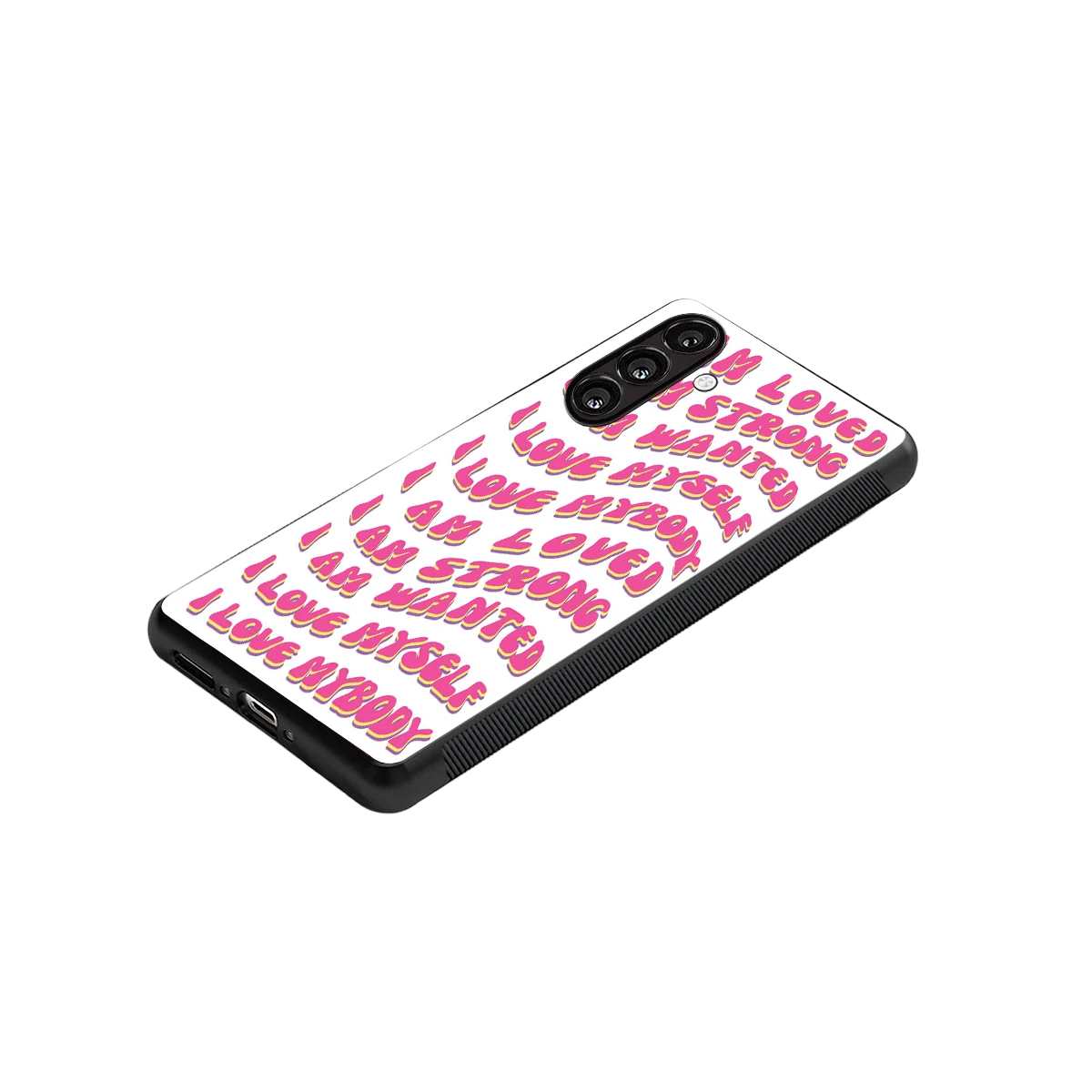 Affirmation stylish phone case for samsung galaxy a36 5g | glossy glass and slim fit