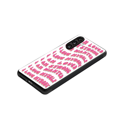Affirmation stylish phone case for samsung galaxy a14 5g | glossy glass and slim fit