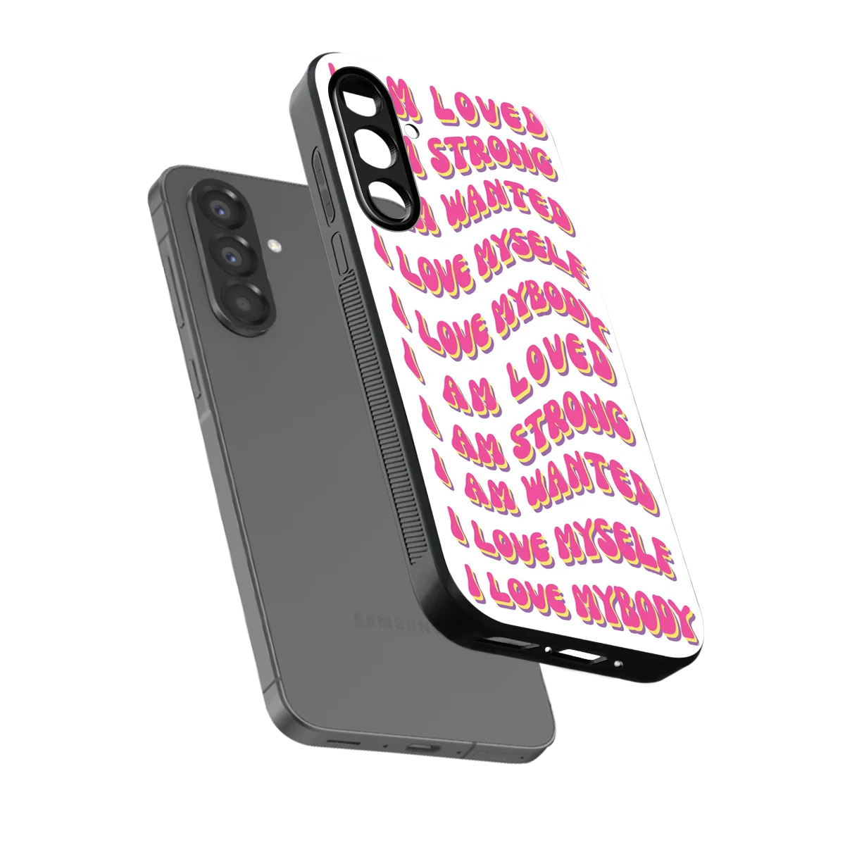 Affirmation sleek samsung galaxy f17 5g cover with tempered glass back and TPU edges