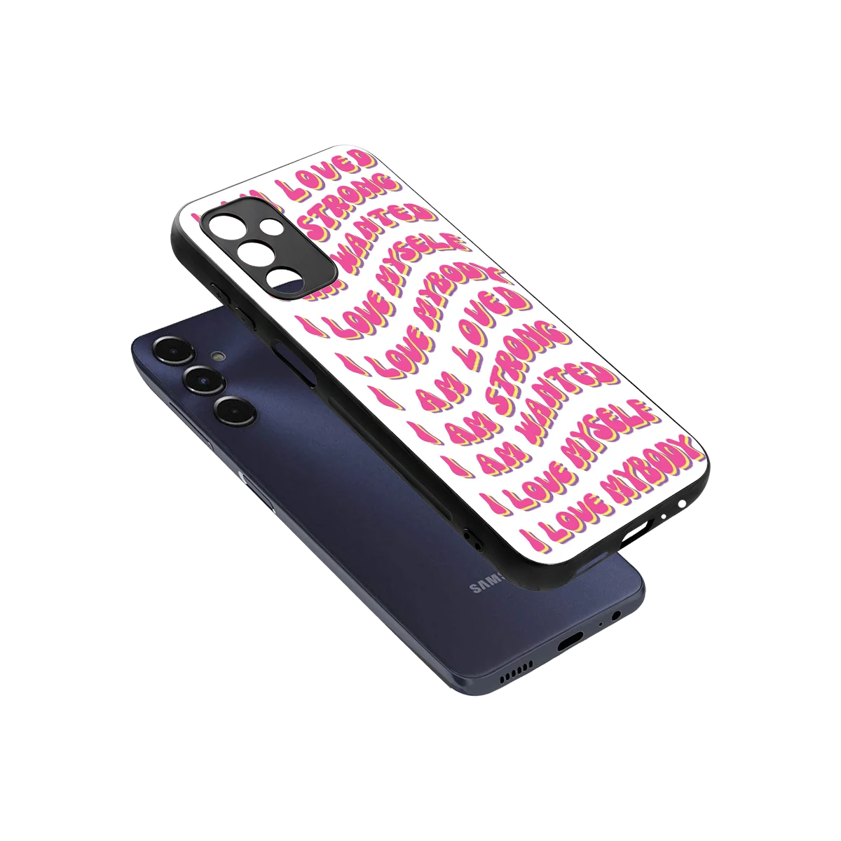 Affirmation sleek samsung galaxy m14 5g cover with tempered glass back and TPU edges