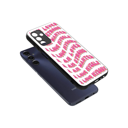 Affirmation sleek samsung galaxy m14 5g cover with tempered glass back and TPU edges