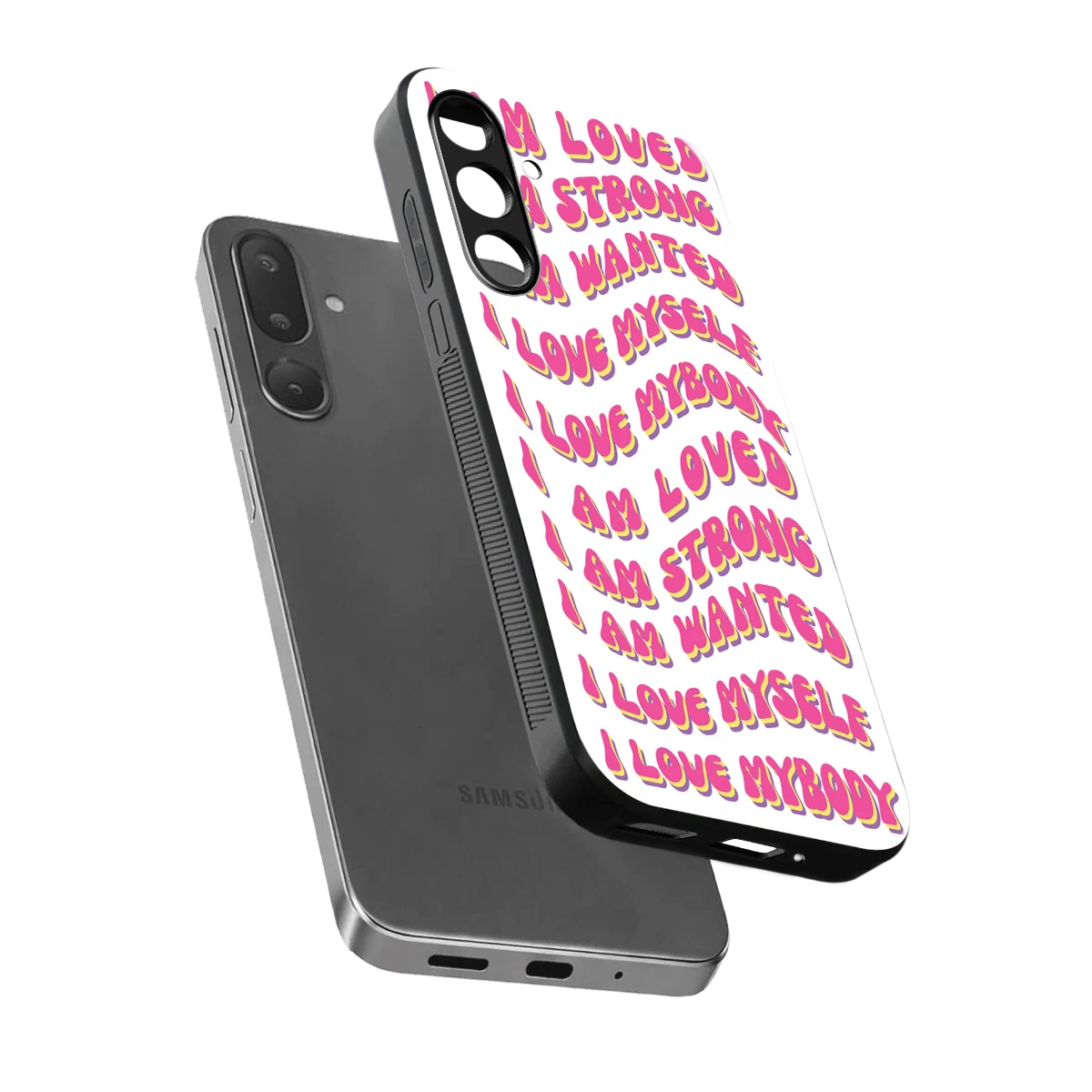 Affirmation sleek samsung galaxy m56 5g cover with tempered glass back and TPU edges