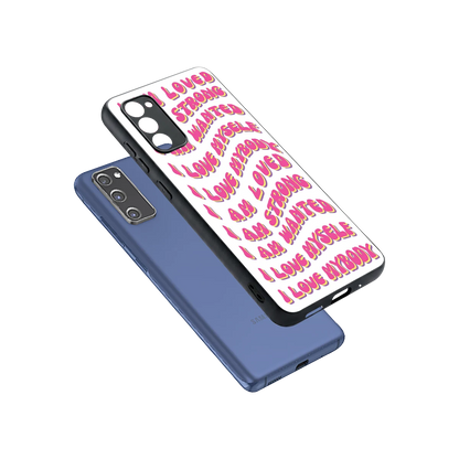 Affirmation sleek samsung galaxy s20 fe cover with tempered glass back and TPU edges