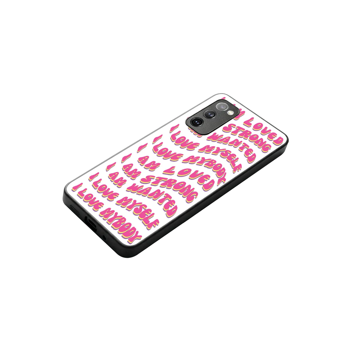 Affirmation stylish phone case for samsung galaxy s20 fe | glossy glass and slim fit