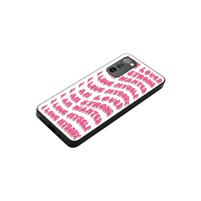 Affirmation stylish phone case for samsung galaxy s20 fe | glossy glass and slim fit