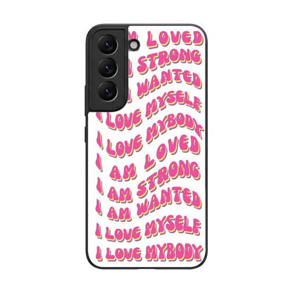 Affirmation back phone cover | glass case for samsung galaxy s22