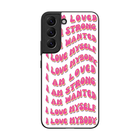 Affirmation back phone cover | glass case for samsung galaxy s22