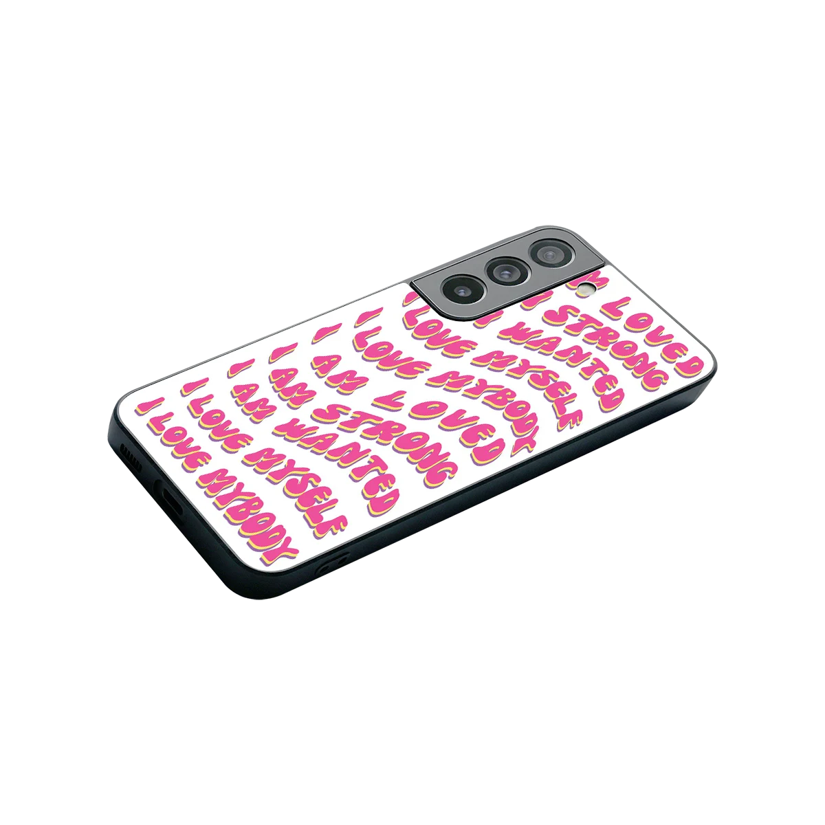 Affirmation stylish phone case for samsung galaxy s22 | glossy glass and slim fit