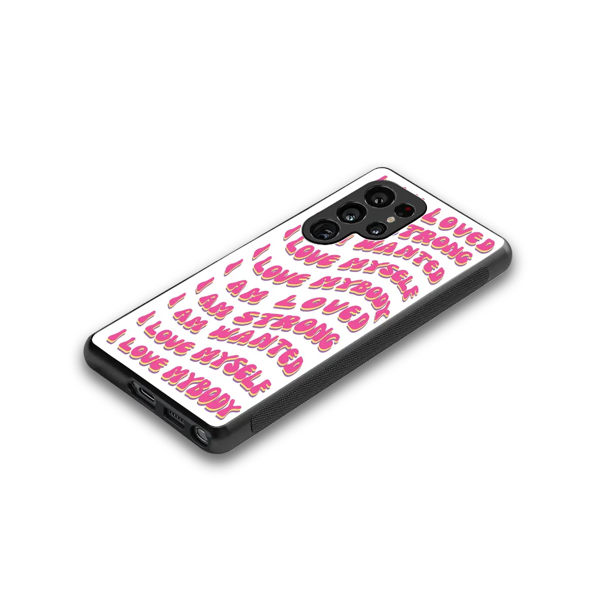 Affirmation stylish phone case for samsung galaxy s26 ultra | glossy glass and slim fit