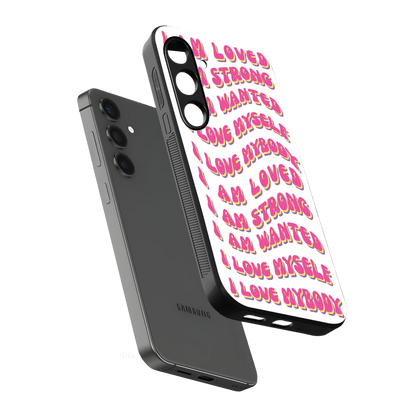 Affirmation sleek samsung galaxy s24 cover with tempered glass back and TPU edges