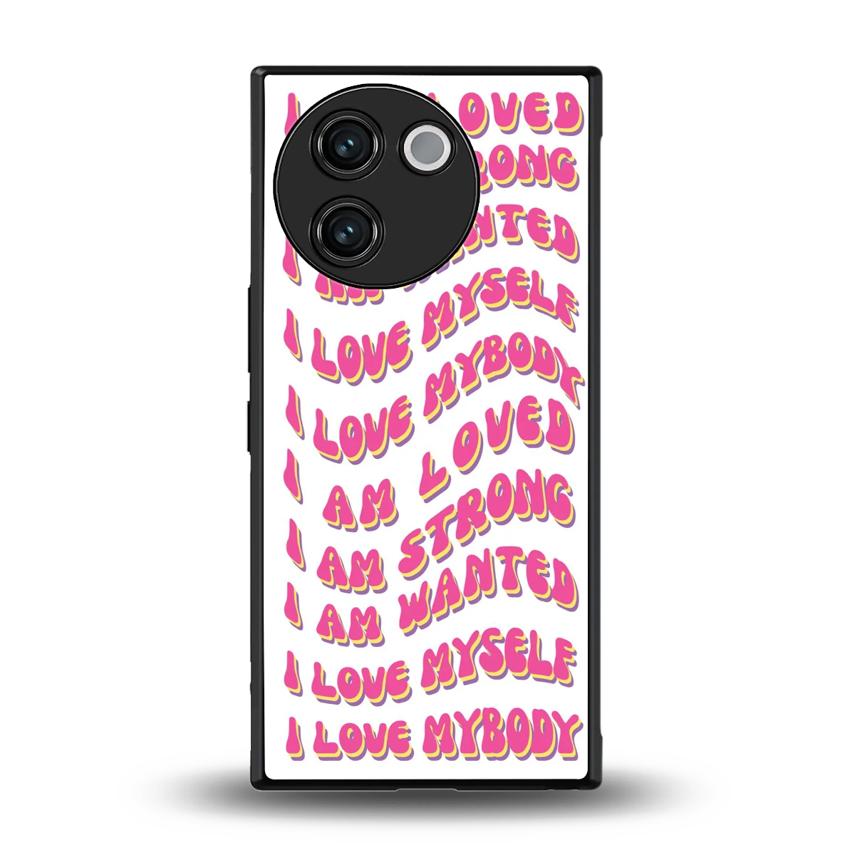 Affirmation back phone cover | glass case for vivo v30e