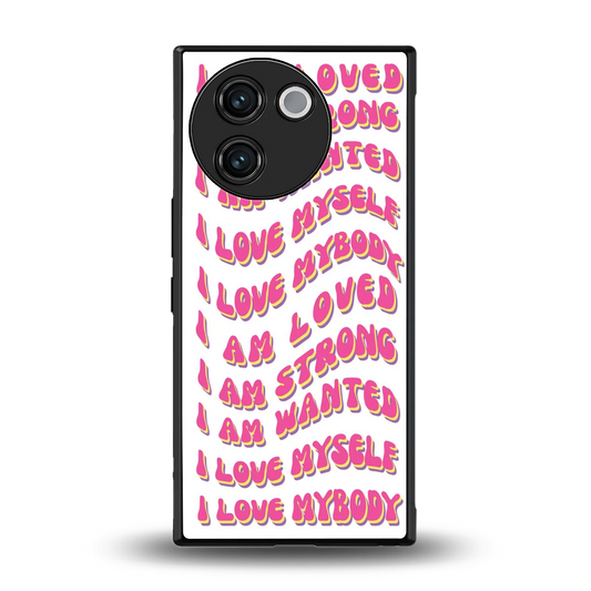 Affirmation back phone cover | glass case for vivo v30e