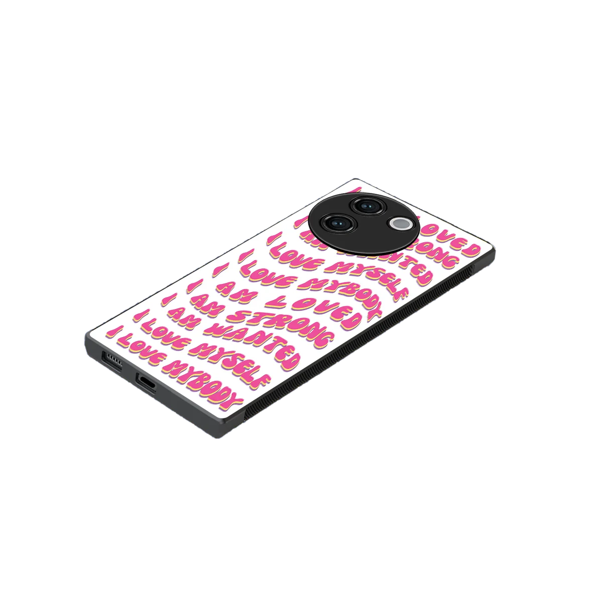 Affirmation stylish phone case for vivo v30e | glossy glass and slim fit