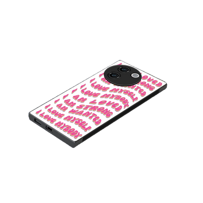 Affirmation stylish phone case for vivo v30e | glossy glass and slim fit