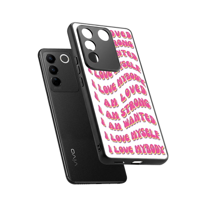 Affirmation sleek vivo v27 5g cover with tempered glass back and TPU edges